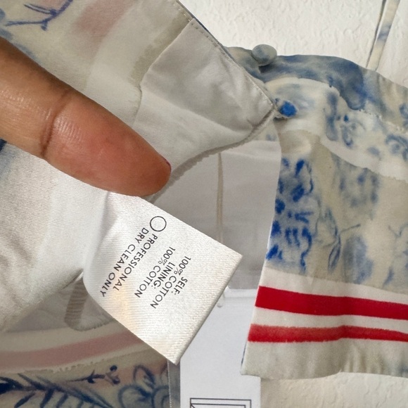 Rosie Assoulin Easy Bandeau Top Blue Pattern/Print 0 - Picture 7 of 7